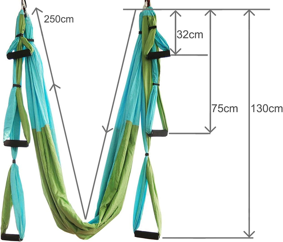 Yoga Hängematte Set Aerial,Aerial Yogatuch,Aerial Yoga Hammock Swing mit Tragetasche und Verlängerun