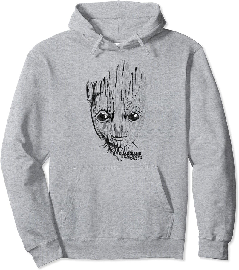 Marvel Guardians Of The Galaxy Groot Line Art Portrait Pullover Hoodie