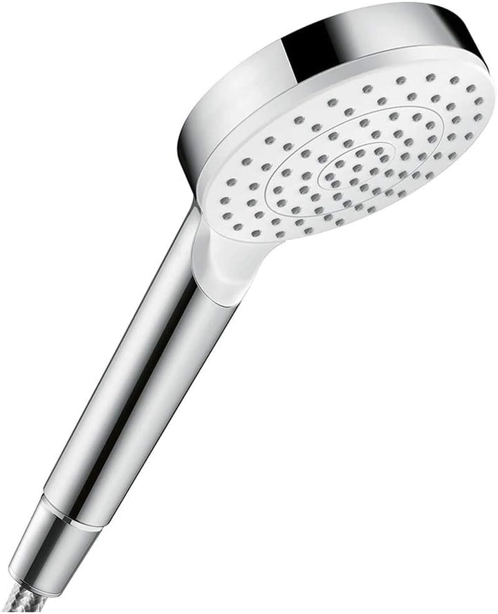 hansgrohe wassersparender Duschkopf Crometta, Sparduschkopf 6l/min, Duschbrause, Weiss/Chrom & Braus