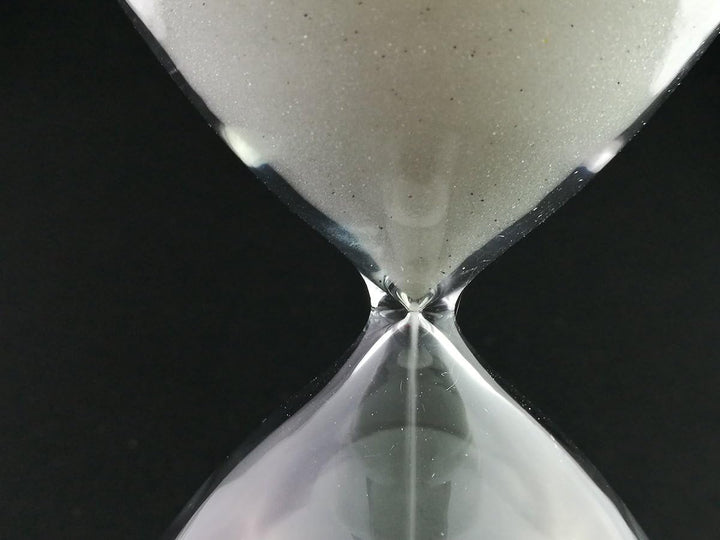 Sanduhr, farbig, Glas, Geburtstag 10 Minutes weiss, 10 Minutes Weiss