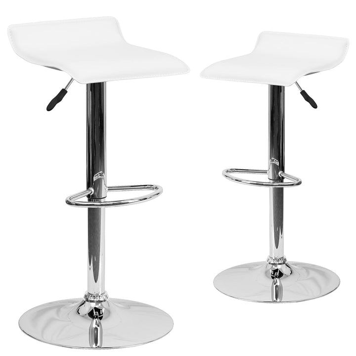 Flash Möbel modernes schwarz Vinyl höhenverstellbar Barhocker mit Chrom Sockel, Hartholz Mikrofaser,
