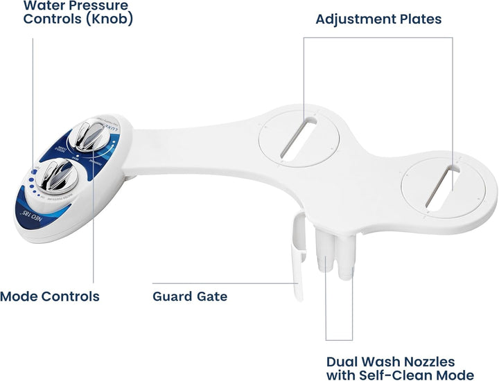 Luxe Bidet Neo 185 – Selbstreinigende Dual Düse – Frische, Wasser ohne Elektrik Mechanische Bidet WC