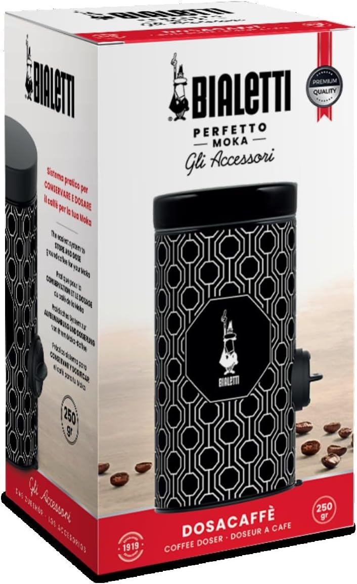 Bialetti Dose mit Kaffee-Dosierer, Deckel mit Führungen, passend für jedes Moka-Modell von 1 Tasse b