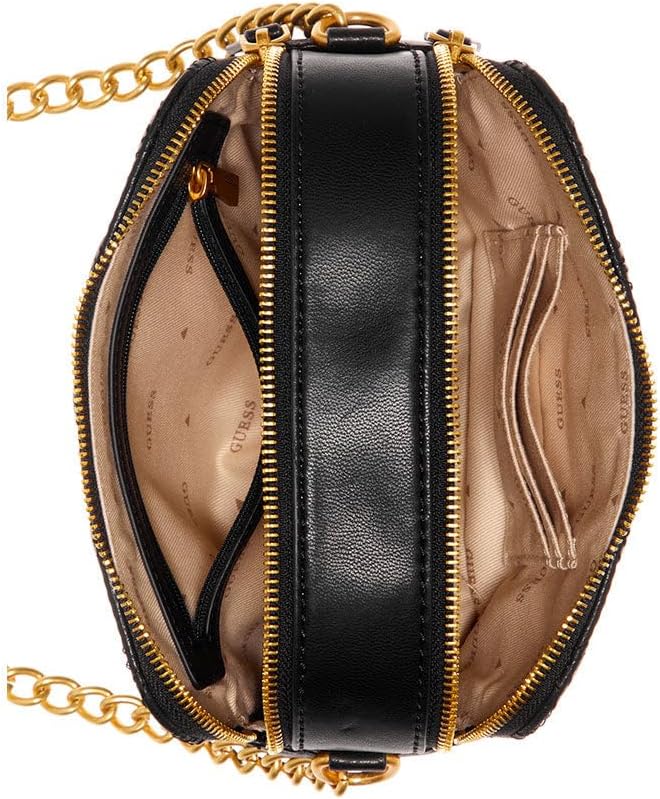 GUESS Damen Giully Kameratasche Umhängetasche, Kamera Schwarz, Schwarz