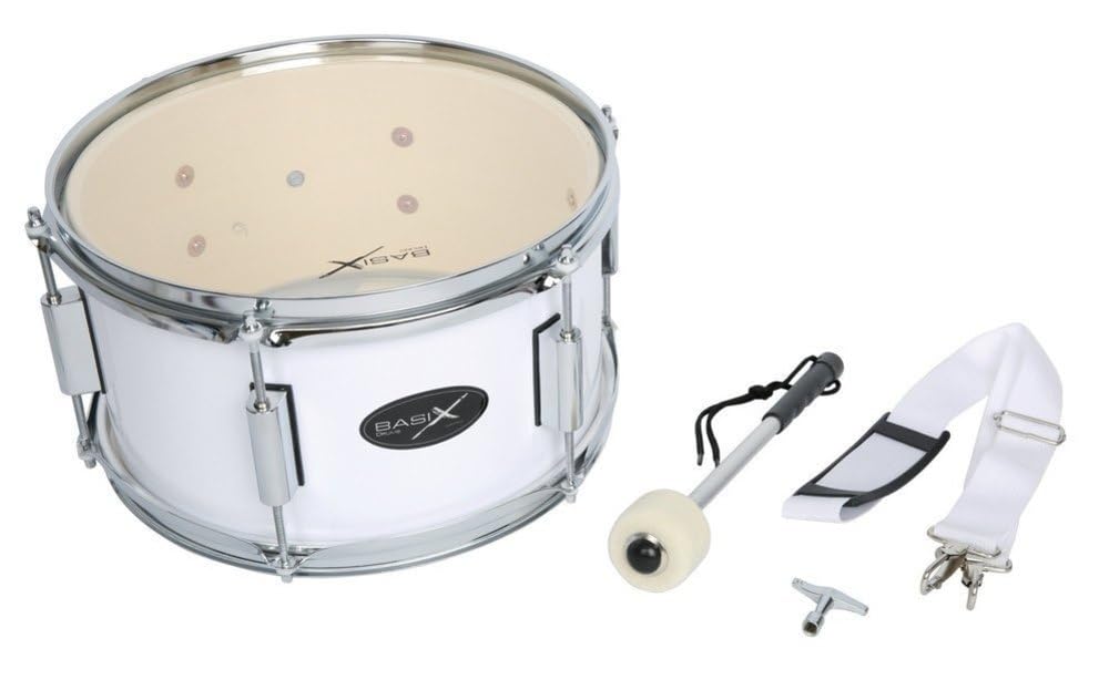 Gewa Basix Marching Drum, weiss, (12 Zoll) x (7 Zoll) Marching Drum weiss Single, Marching Drum weis