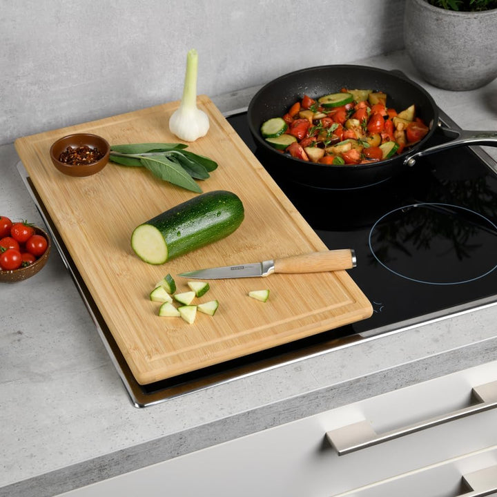 Kesper | Herdabdeckplatte, Material: FSC®-zertifizierter Bambus, Masse: 50 x 28 x 4.5 cm, Farbe: Bra