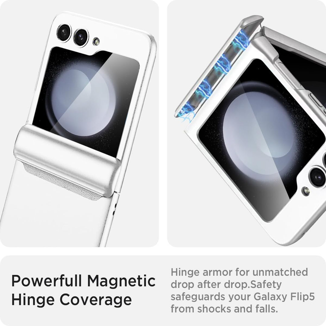 Miimall Kompatibel mit Samsung Galaxy Z Flip 5 Hülle mit Scharnierschutz Magnetischer [Externer Bild