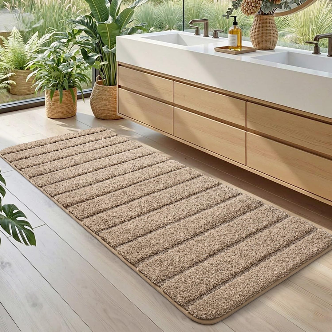 DEXI Badematte rutschfest 60 x 150 cm, Weich Badezimmerteppich Saugfähige Badteppich Waschbar Badvor