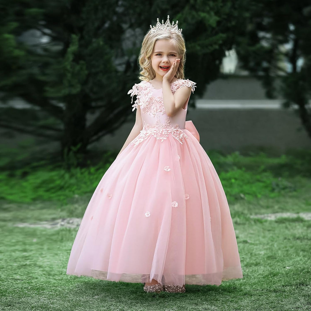 LOLANTA Festliches Kleid Mädchen, Prinzessin Kleider Mädchen Hochzeit Partykleid, Elegant Langes Abe