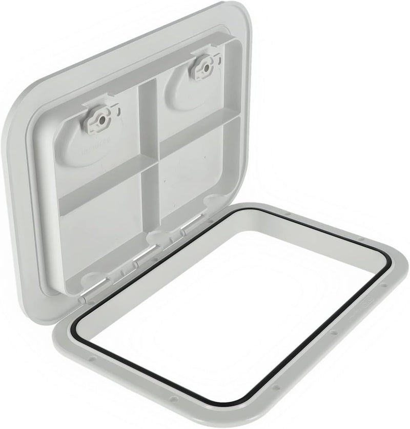 Nuova Rade Inspektionsluke 315 x 440 mm, Inspektionsdeckel Weiss & Grau, wasserdichte Decksluke für