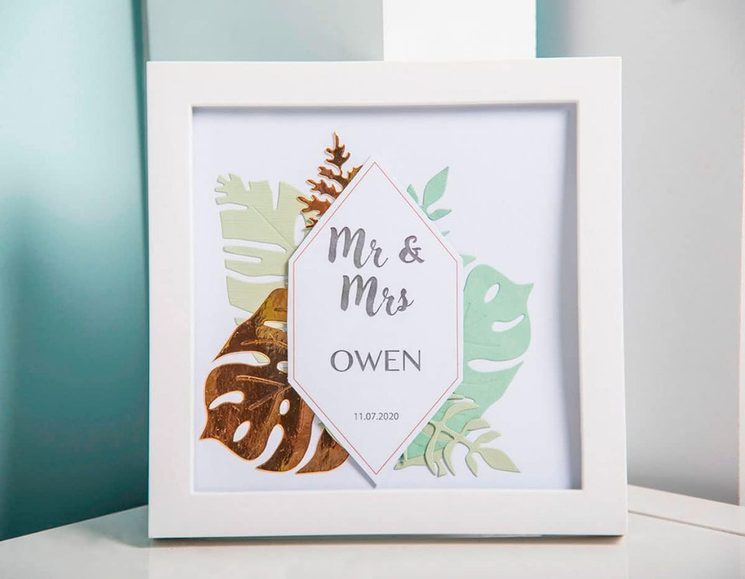 Sizzix Thinlits Stanzschablonen 5 Stk 664402 Grosse Tropenblätter von Jenna Rushforth, Mehrfarben, E
