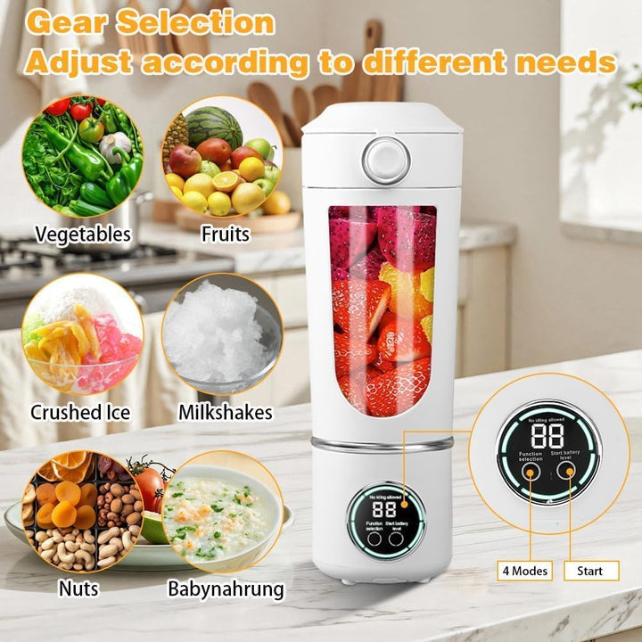 Tragbarer Mixer, 700 ml kleiner Mixer Smoothie, Mini-Standmixer mit 12 Edelstahlklingen und Digitala