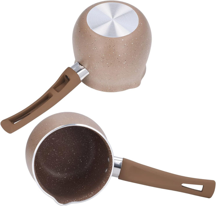 Mini Milchtopf 10 cm, Aluminiumlegierung Mini Kochtopf, Einhandgriff Kaffeewärmer, Kochtopf für Kaff