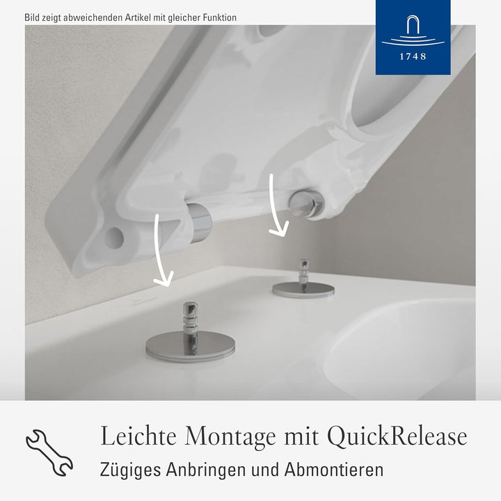 Villeroy & Boch Architectura WC-Sitz SlimSeat, Toilettendeckel mit Absenkautomatik, abnehmbarer Toil