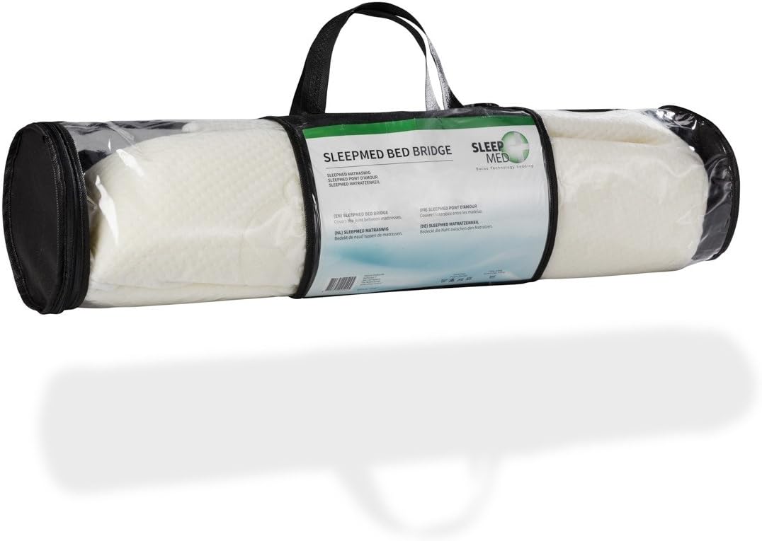 SLEEPMED Liebesbrücke 200 cm aus Memory Schaum für Matratzen, Ritzenfüller breit für Doppelbett, Box