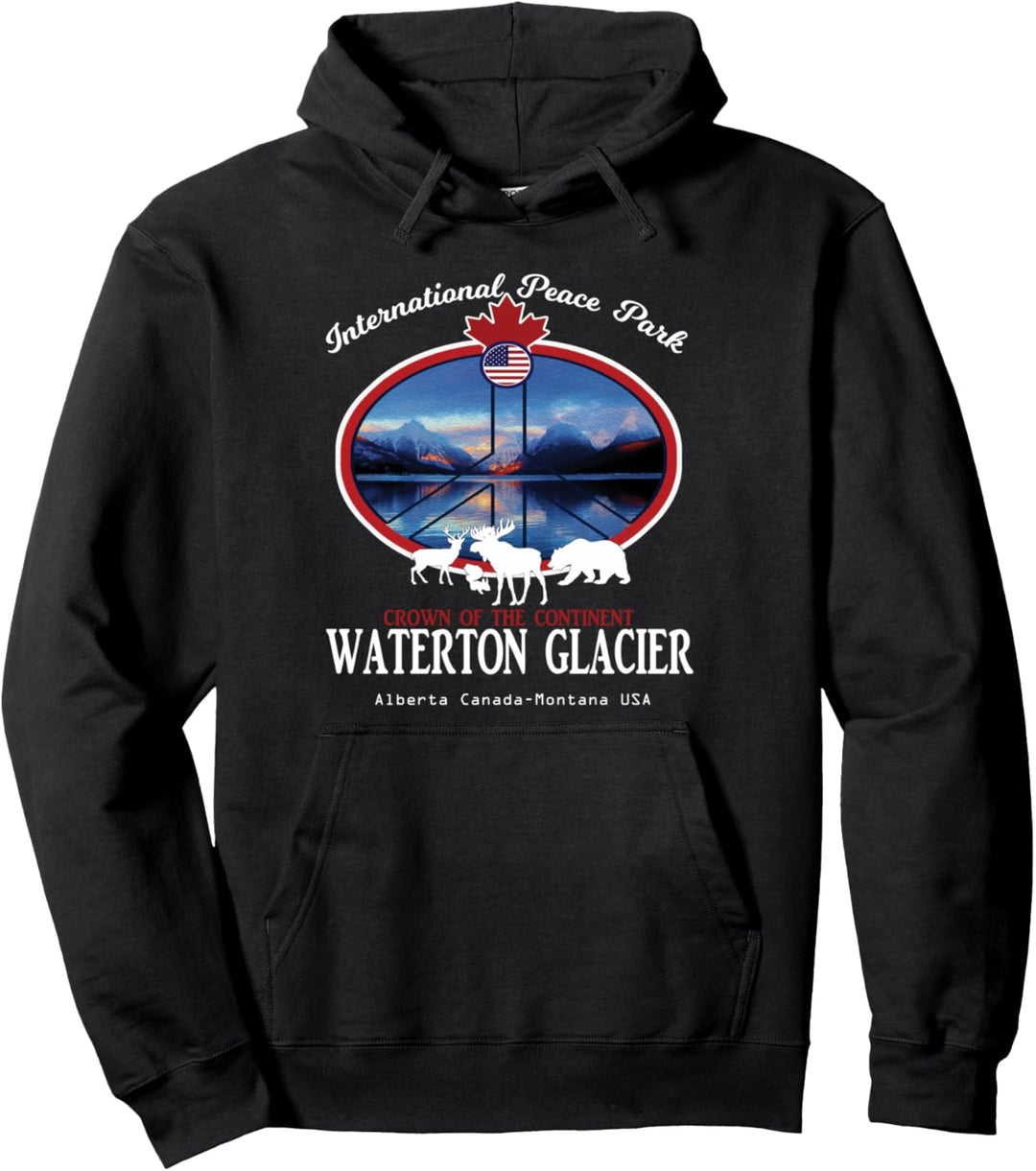 Waterton Glacier International Peace Park Kanada US Andenken Pullover Hoodie