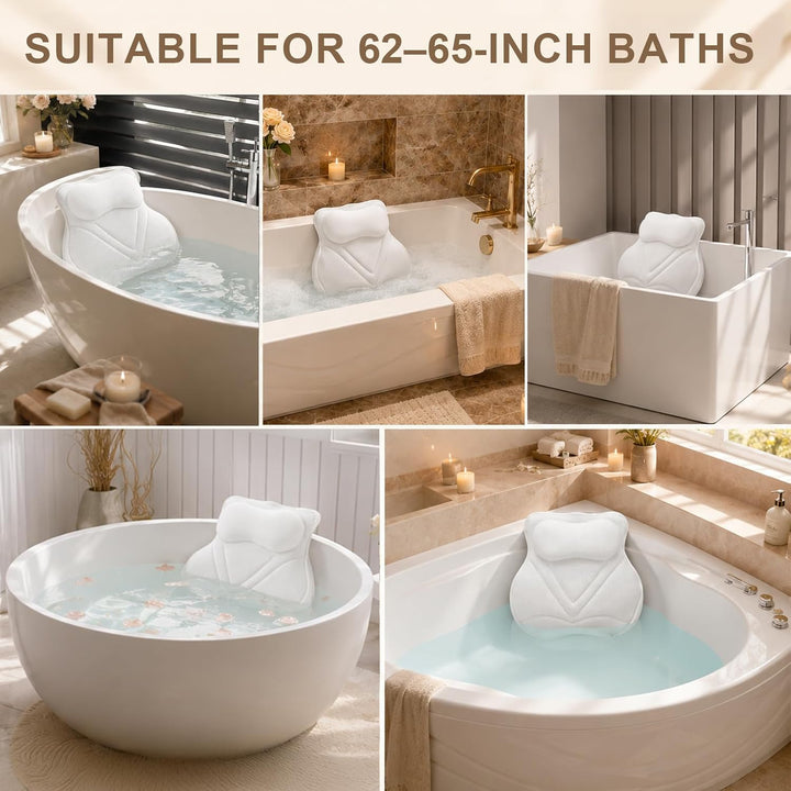 Badewannenkissen &amp; Poolkissen mit 5D Air Mesh - Ergonomisches Badewannenkissen Nacken &amp; Rücken mit 7