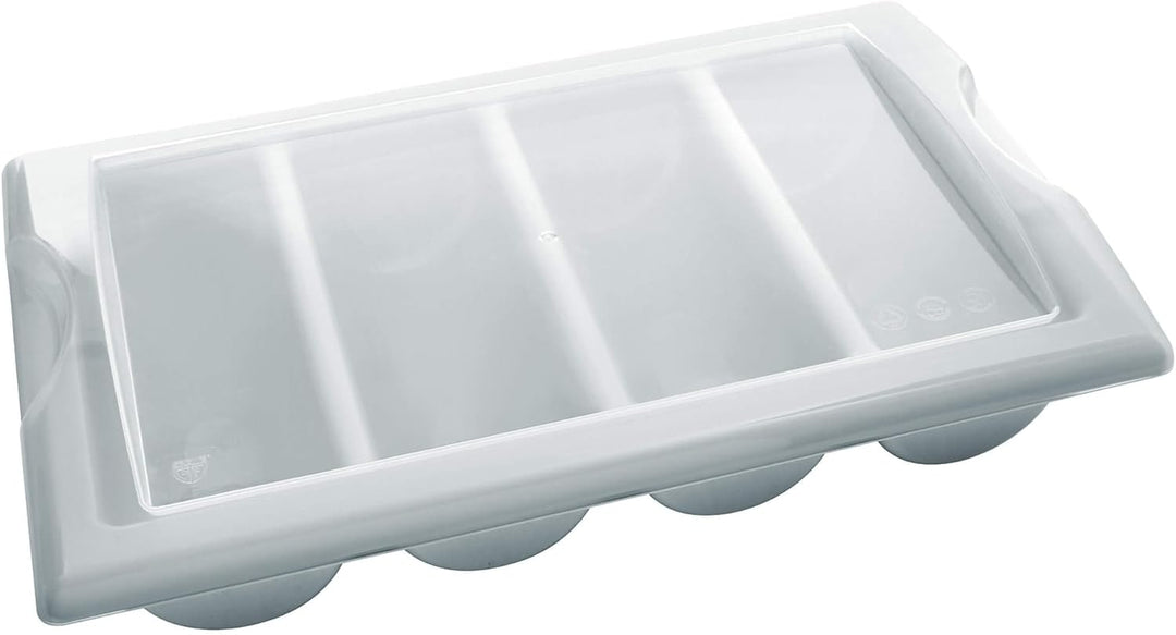 GRÄWE Besteckkasten mit Deckel, leer - Bestecklade mit 4 Fächern, Gastronorm Grösse 1/1, gross, stap