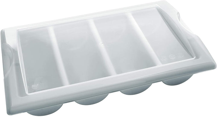 GRÄWE Besteckkasten mit Deckel, leer - Bestecklade mit 4 Fächern, Gastronorm Grösse 1/1, gross, stap