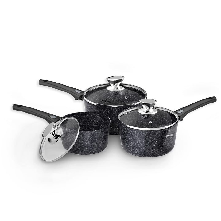 Milchtopf Induktion Homelux 16/18/20cm Topf mit Ausgiesser,Kochtopf Klein,Stielkasserolle Kasserolle