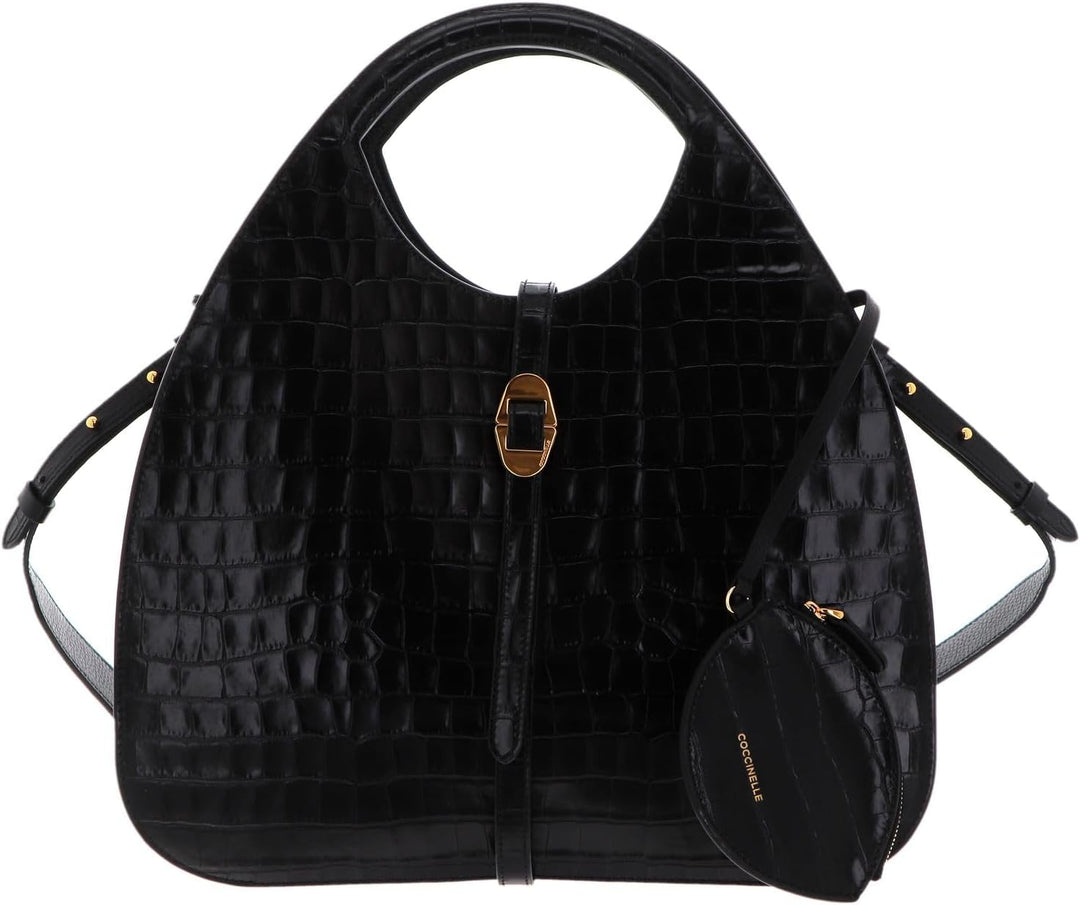Coccinelle Cosima Croco Handbag Noir/Noir