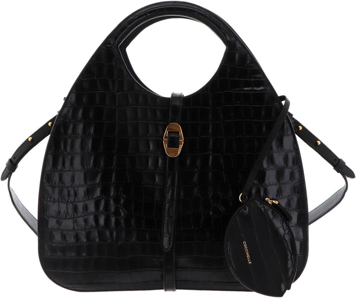 Coccinelle Cosima Croco Handbag Noir/Noir