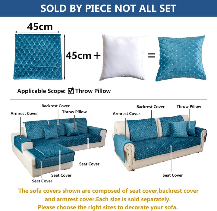 Eismodra Dekokissen,Sofabezug 3 Sitzer,Anti-Rutsch-Couch Überzug für L Form Sofaschoner Chaiselongue