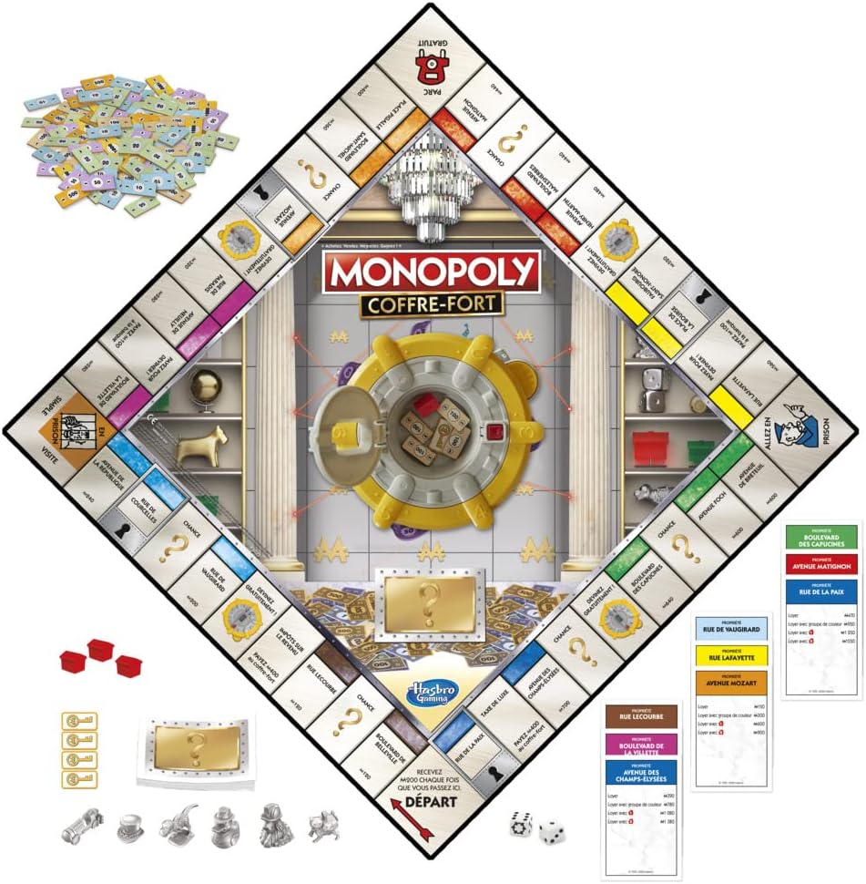 Monopoly Safe, Brettspiel für Familie und Kinder, 2 6 Spieler, ab 8 Jahren, inklusive Safe