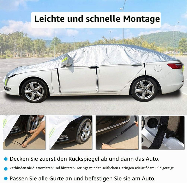 Konnfeir Halbgarage für Auto Windschutzscheibe Abdeckplane Winter Sommer Autoabdeckung wasserdicht A