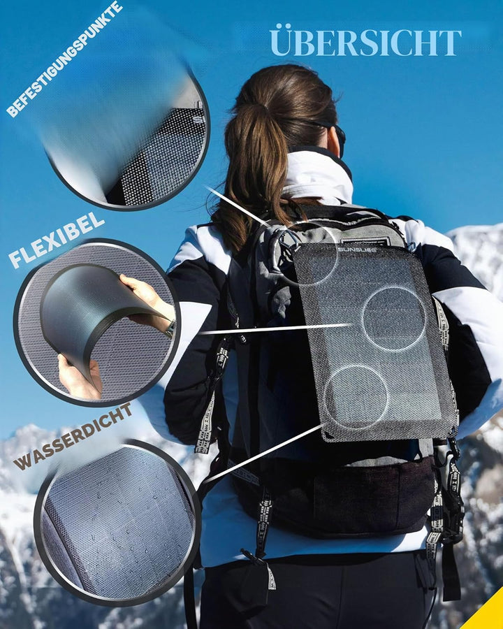 Sunslice Solar Charger wasserdicht, faltbares Solarmodul, Solaranlage Camping, Solar Charger Outdoor