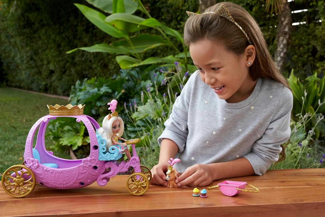 Enchantimals GYJ16 - Spielset Rollende Kutsche für Prinzessinnen (20,5 cm), aus der Royals Kollektio
