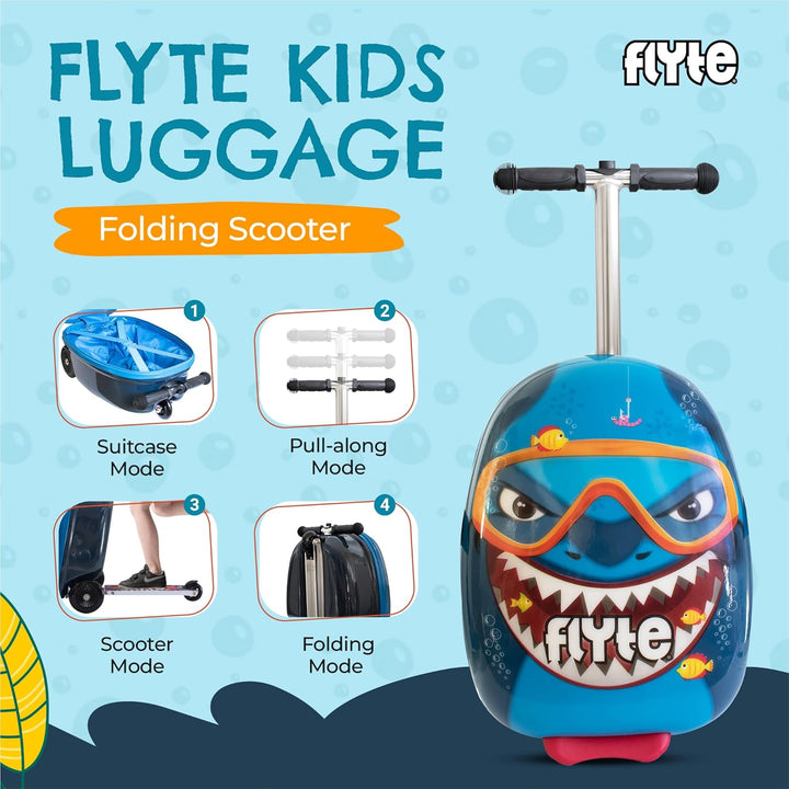 FLYTE Roller-Koffer, Faltbarer Kinderkoffer - Hartschale, Ride On mit Rädern, 2-in-1, 18 Zoll, 25 Li