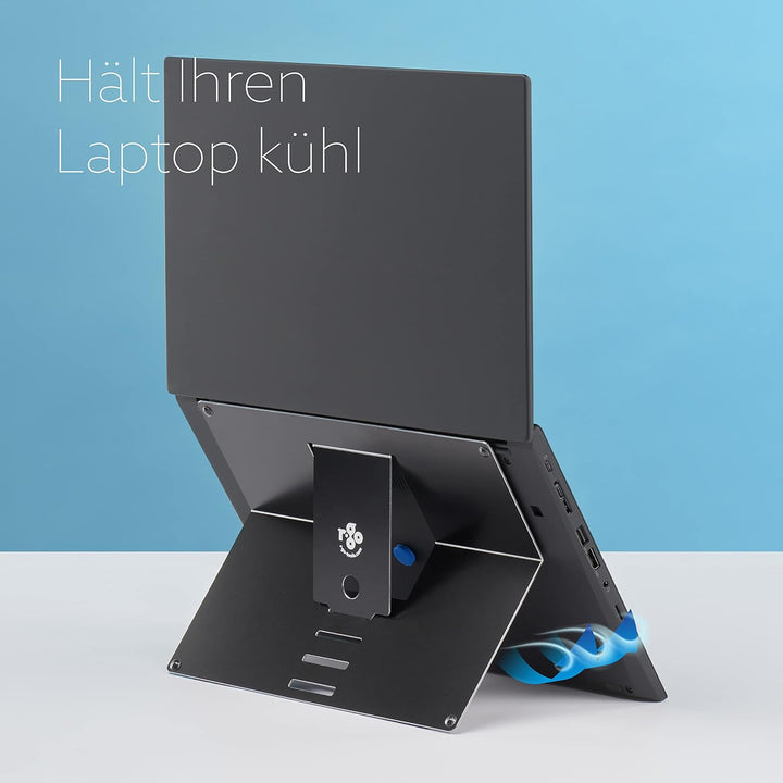 R-Go Tools Supporto Per Laptop R-Go Riser Fissabile, Regolabile, Integrato Con Il Laptop, Alluminio,