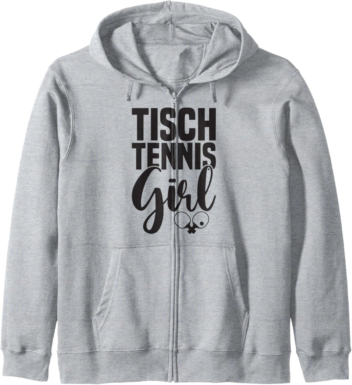 Tischtennis Girl Spruch mit Tischtennisschläger Tischtennis Kapuzenjacke