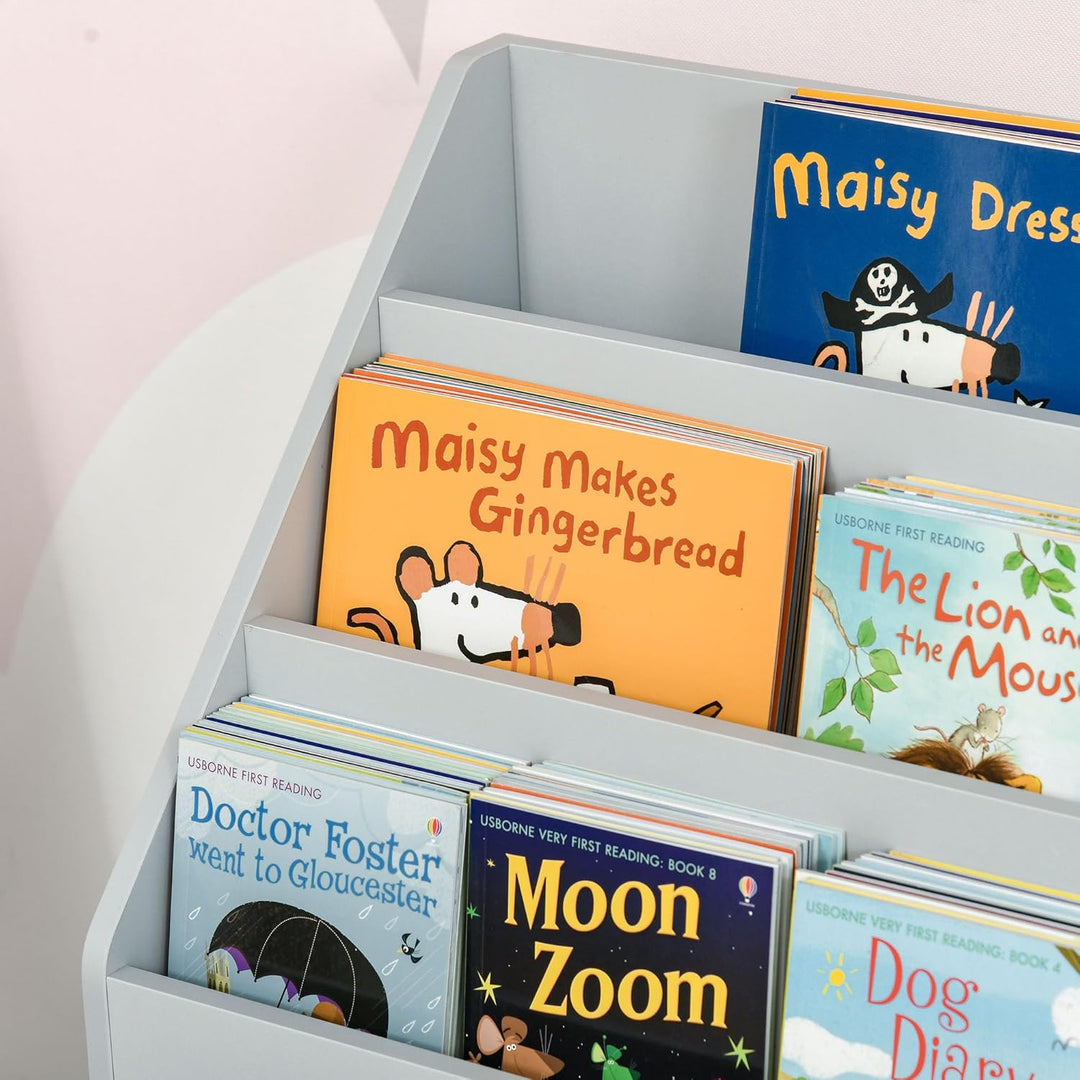 HOMCOM Kinder Bücherregal Kinderregal mit Schublade, 3 Ablagefächern und 2 offenen Fächern, Aufbewah