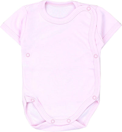 TupTam Baby Mädchen Kurzarm Wickelbody Baumwolle 5er Set 56 Lila Rosa Puderrosa Altrosa Mintgrün, 56