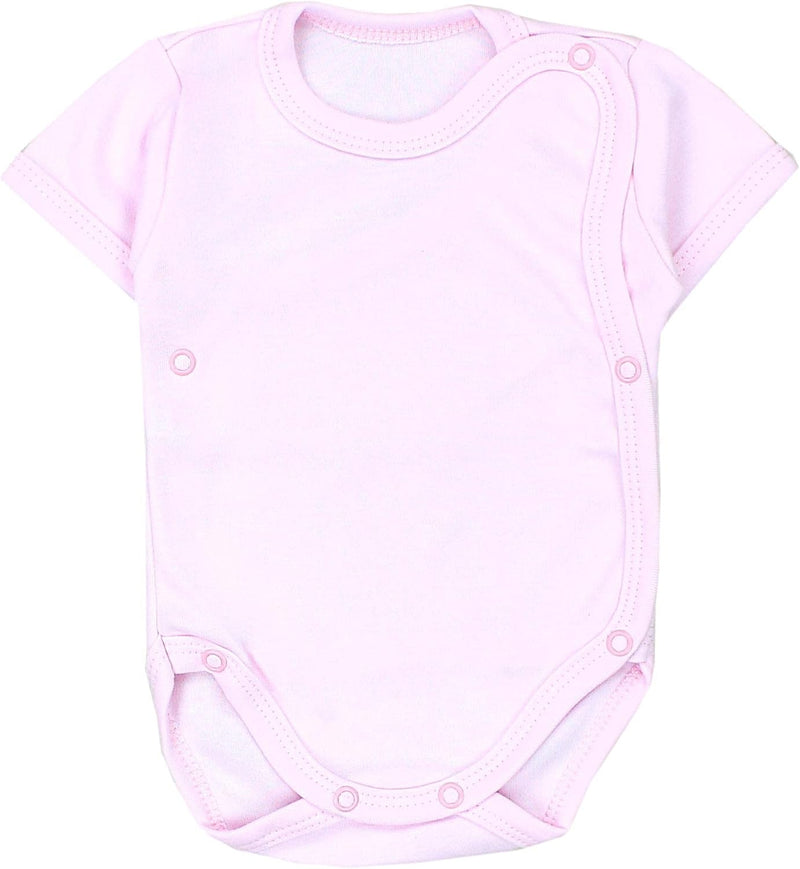 TupTam Baby Mädchen Kurzarm Wickelbody Baumwolle 5er Set 56 Lila Rosa Puderrosa Altrosa Mintgrün, 56