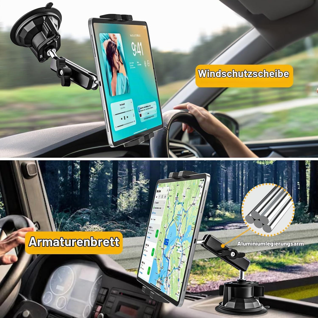 Robust Auto Tablet Halterung Starkem Saugnapf - Tablet Autohalterung Vorne, Armaturenbrett Windschut