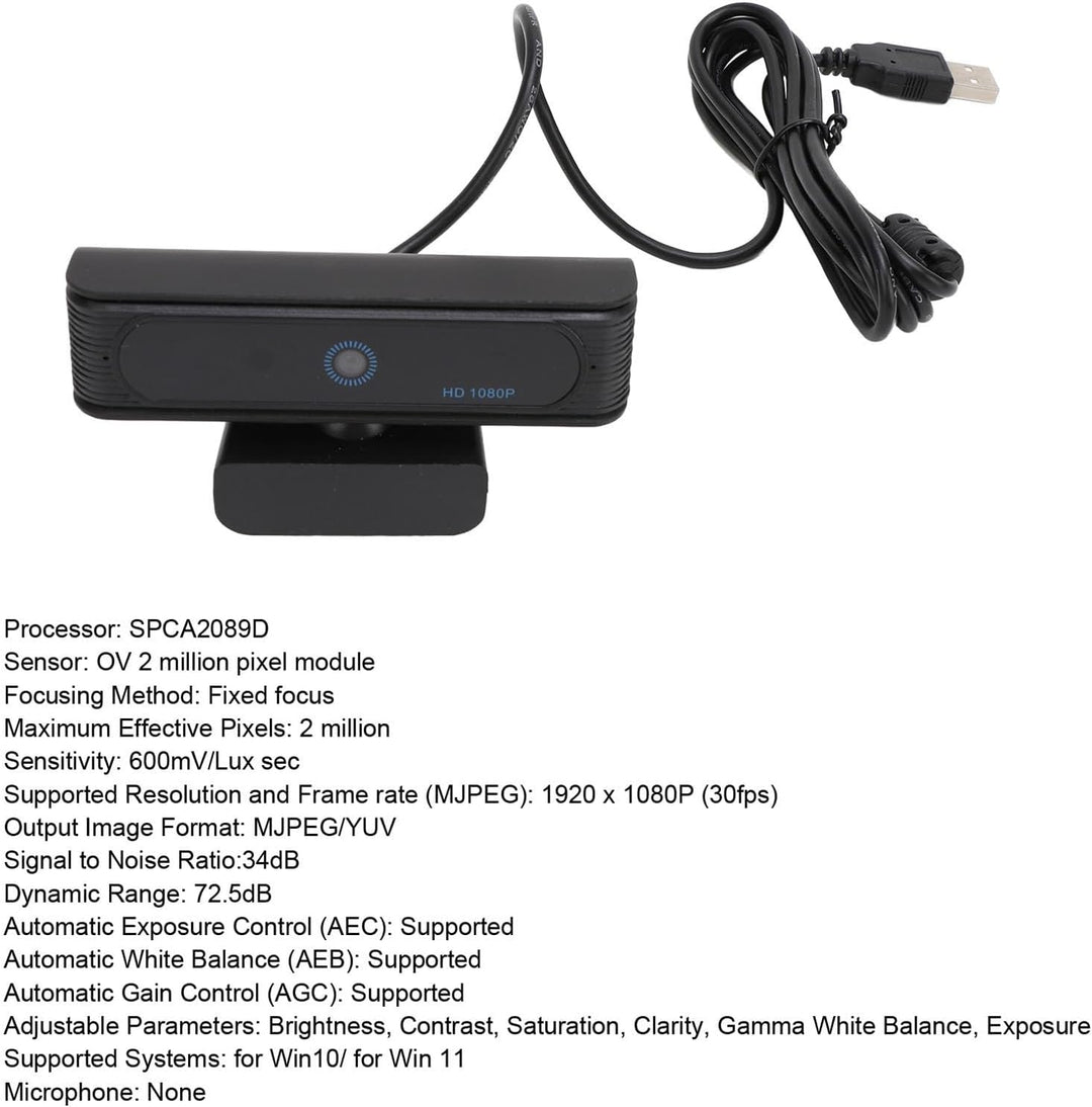VBESTLIFE Gesichtserkennungs-Webcam, für Hello Full HD 1080P 30FPS, Streaming, Kompatibel mit für 11