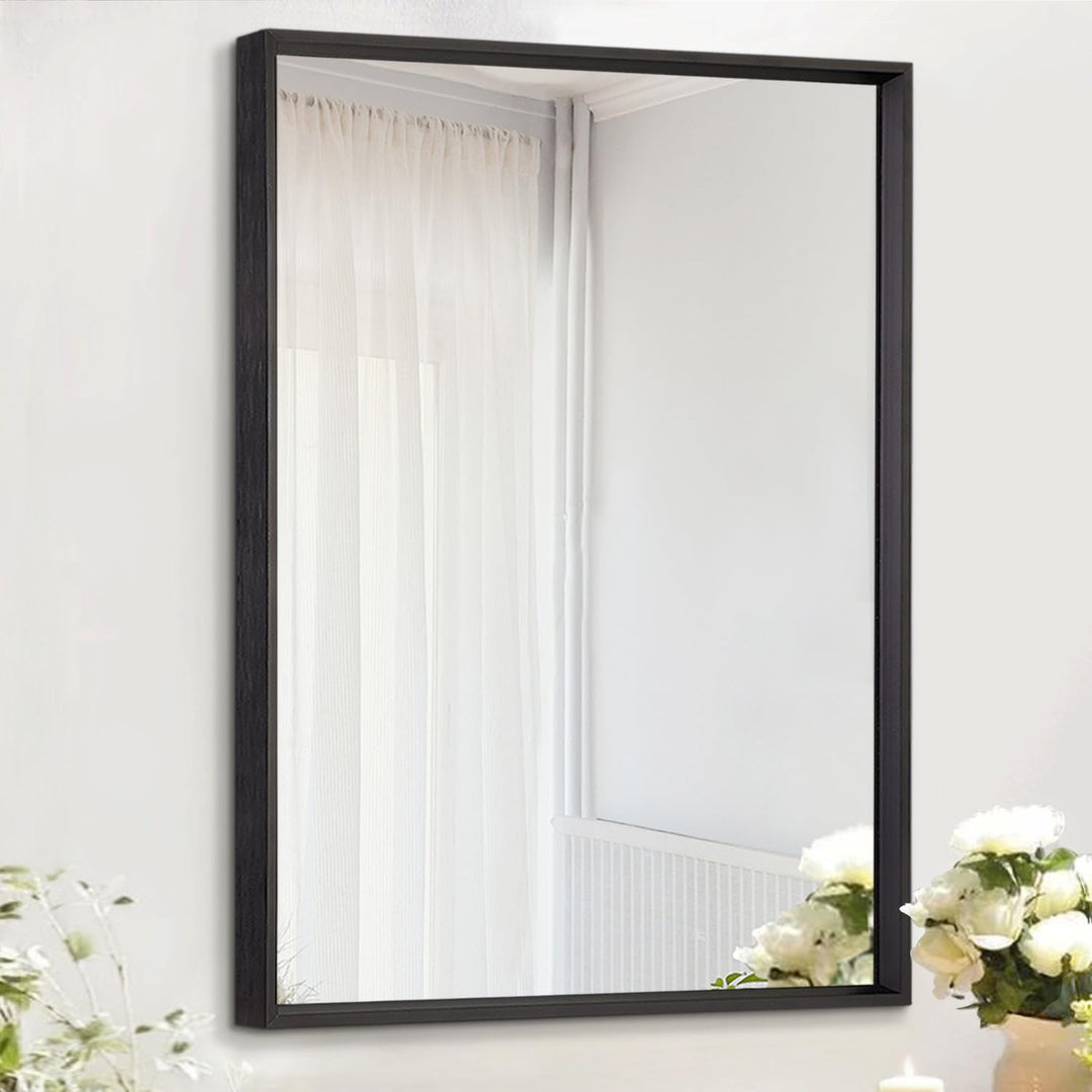 AAZZKANG Schwarze Spiegel für die Wand Rectangle Metall gerahmter Spiegel 50x40cm Dekorativer Wandsp