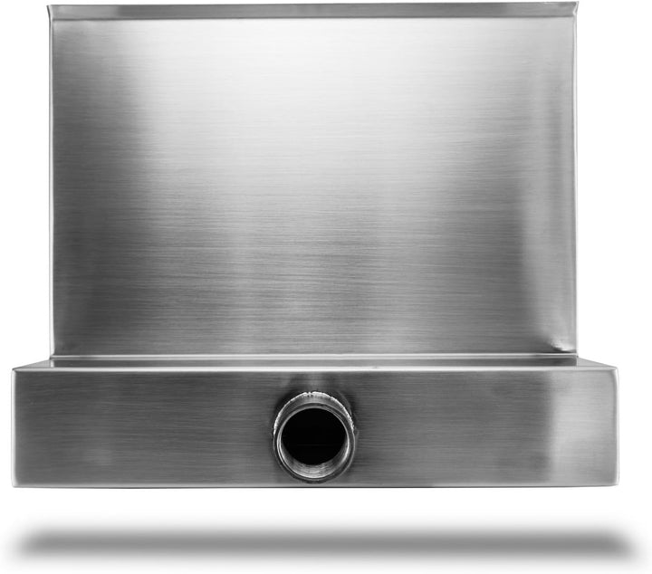 CLGarden Wasserfall Edelstahl Element 30cm breit mit weisser LED Beleuchtung für Garten Bachlauf Nat