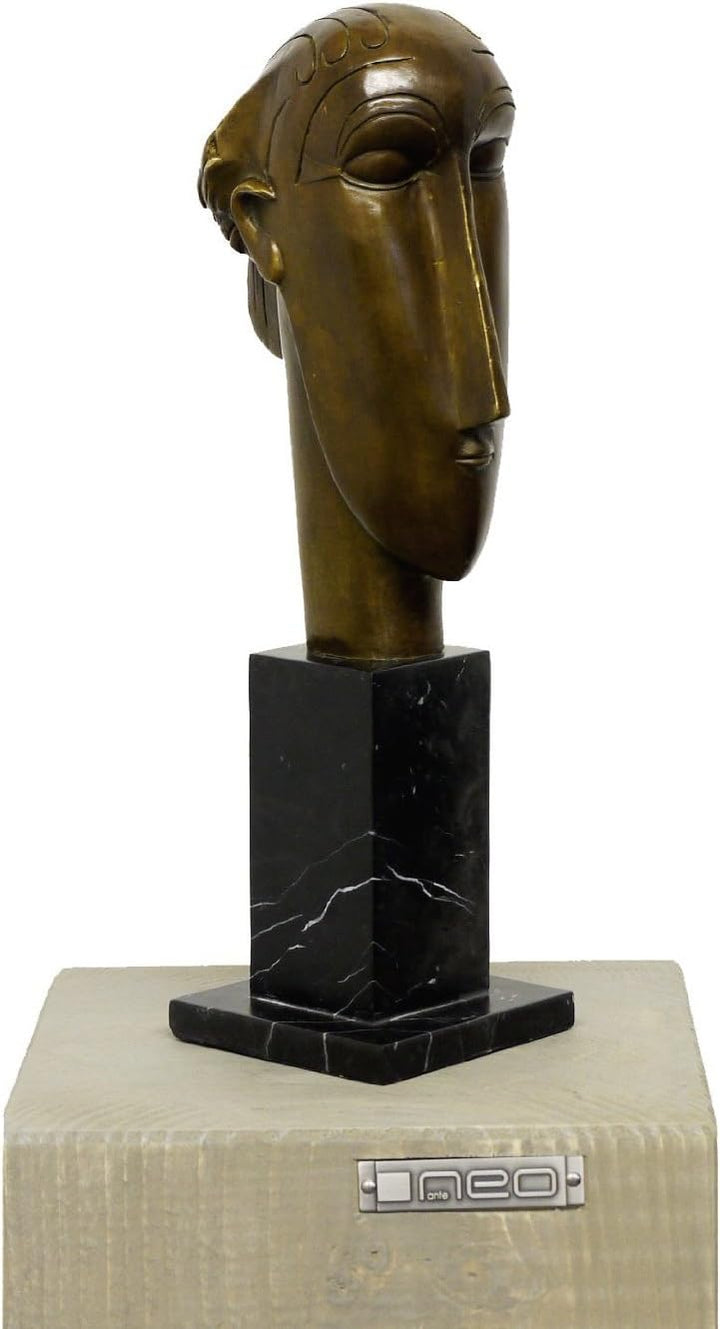 Kunst & Ambiente - Abstrakte Bronzefigur - Head of a Woman (1912) - signiert - Amedeo Modigliani - S