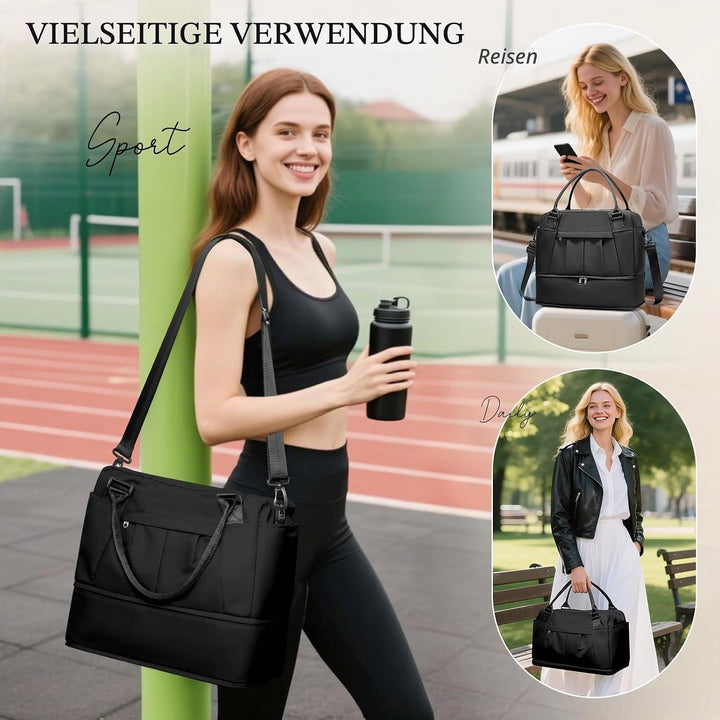 SEAFEW Reisetasche 24L, 40x30x20 Ryanair Handgepäck Tasche für Flugzeug Weekender Sporttasche Damen