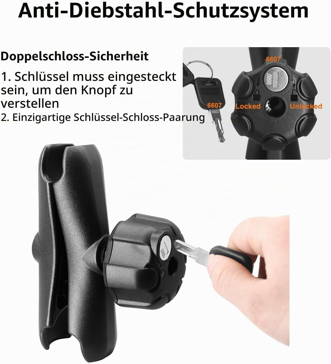 Aluminium Pleuelstange für C Grösse / 38mm Ball Zubehör, Double Socket Arm für 1,5 Zoll Ball (Anti-D