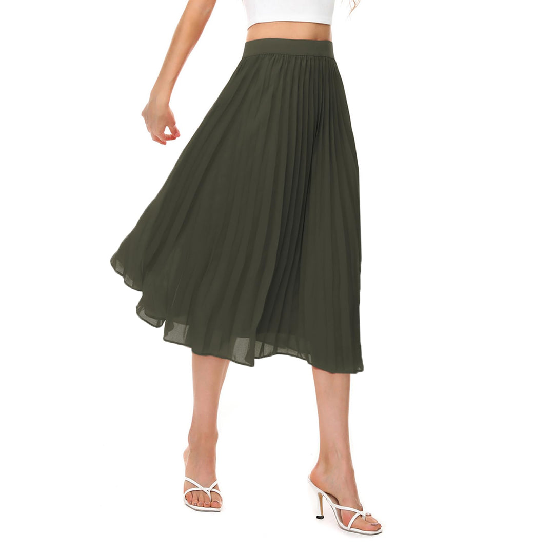 Durio Midirock Damen Faltenrock Plissee Damenrock Sommerrock Leicht Casualrock Chiffon Röcke A-Linie