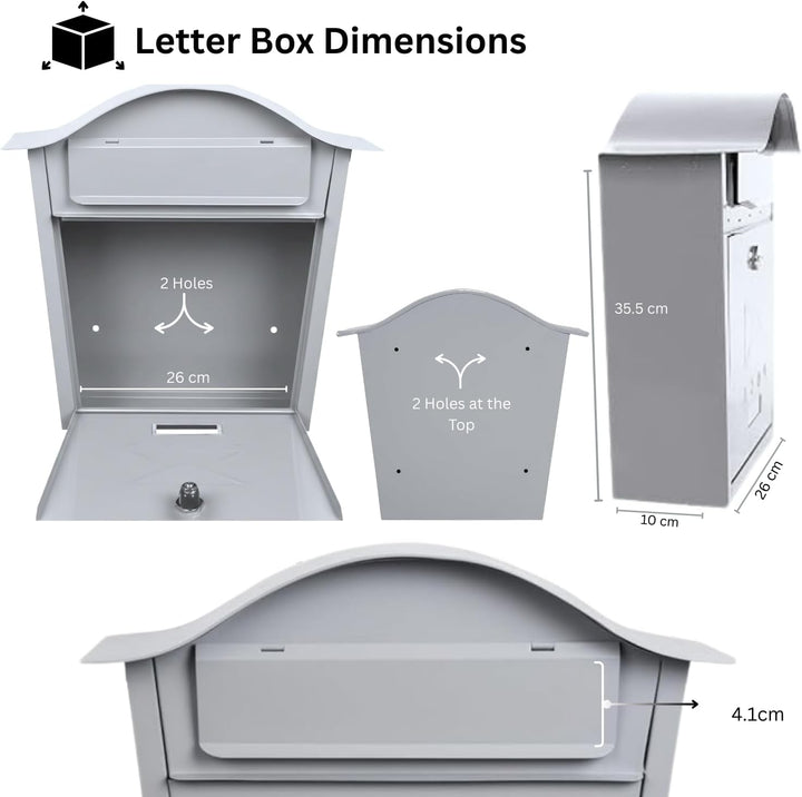 Assorted Collections Wandbriefkasten, ideal zum Sichern von Briefen und Paketen – wasserdicht und la