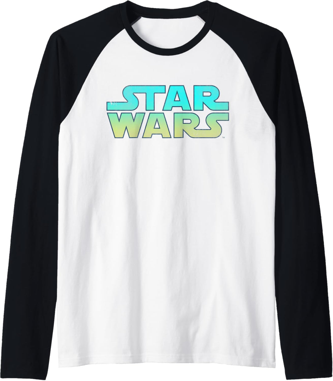 Star Wars Logo Blue & Green Gradient Raglan