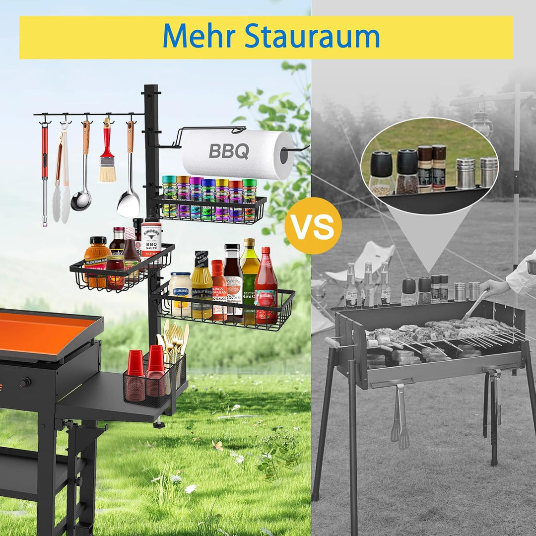 Grill-Caddy für Blackstone Grill zubehör, Grillzubehör mit Papierhandtuchhalter, Outdoor-Küchenzubeh