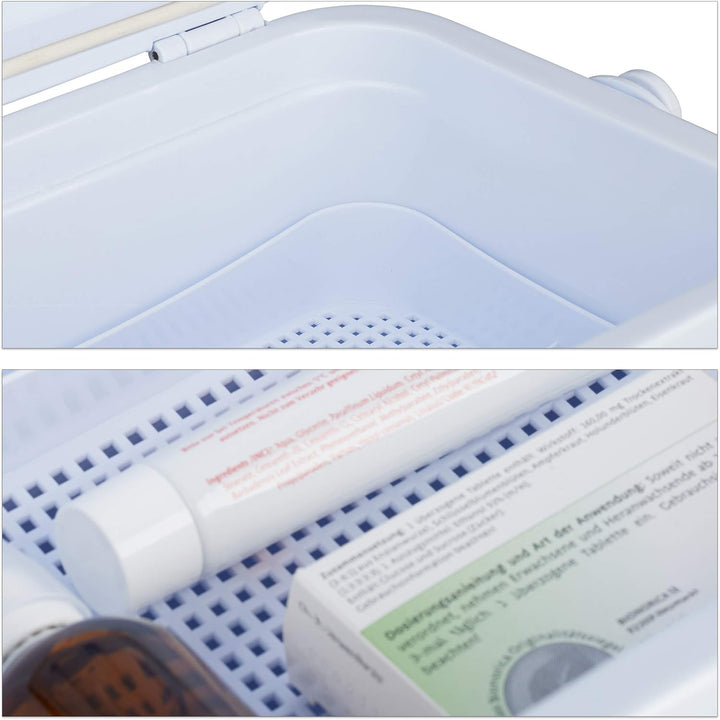 Relaxdays kleine Kühlbox, mit Griff, Tragegurt, Kunststoff Kühltasche, ohne Strom, 8 l, HBT 23,5 x 3