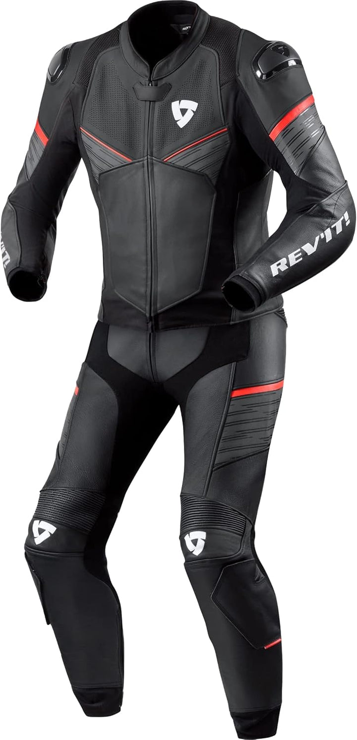 REV'IT! Lederkombi mit Protektoren Motorradkombi 2 Teiler Beta Lederkombi 2-TLG. schwarz/weiss 50, H